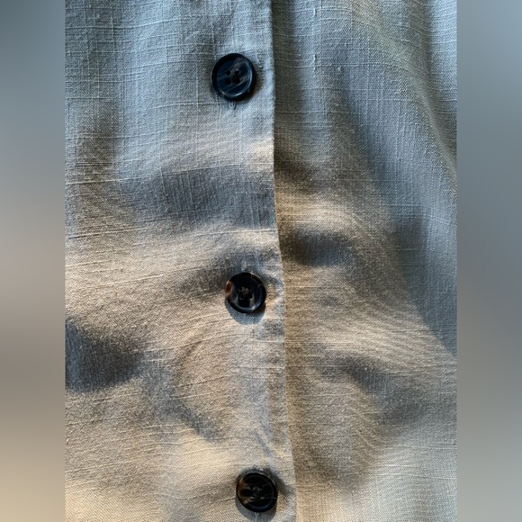 Banana Republic Sand Tan Shirt Dress XL Tall Button Down Short Sleeve Maxi - Picture 7 of 11